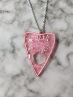 ouija planchette necklace - pink sparkle