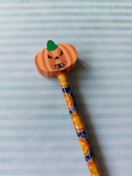 halloween eraser topped pencil - pumpkin 
