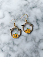 textured ring earrings - pumpkin