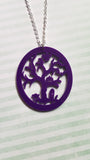 haunted tree cameo necklace - purple 