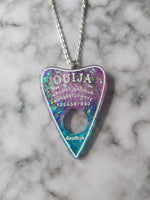 ouija planchette necklace - purple & blue 