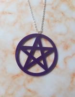 pentagram necklace - purple