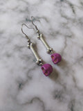 skull & bone earrings - purple