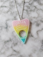 ouija planchette necklace - rainbow