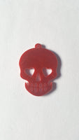 50mm acrylic skull pendant - red (glitter) 