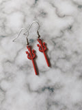 devil trident earrings - red 