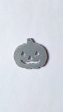 50mm acrylic pumpkin pendant - silver (glitter)