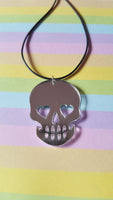 skull necklace - silver (mirror) 