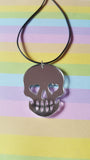 skull necklace - silver (mirror) 