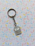 RIP Glitter Gravestone Keyring | Spooky Halloween Accessory | Gothic Glitter Tombstone Bag Charm