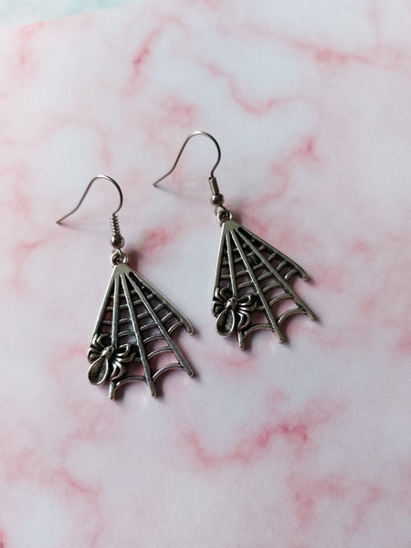 spiderweb earrings
