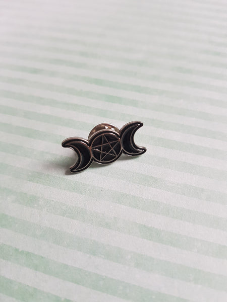 witchcraft pin badge - triple moon 