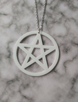 pentagram necklace - white