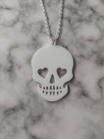 skull necklace - white
