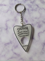 ouija planchette keyring - white