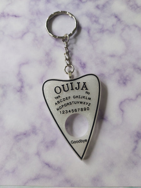 ouija planchette keyring - white