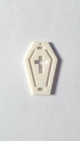 50mm acrylic coffin pendant - white