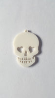 50mm acrylic skull pendants - white