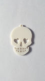 50mm acrylic skull pendants - white
