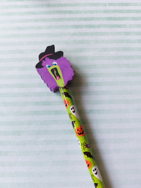halloween eraser topped pencil - witch