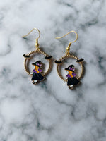 textured ring earrings - witch 
