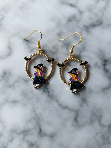 textured ring earrings - witch 