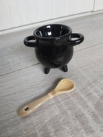 cauldron egg cup (with broom spoon)