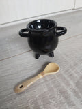 cauldron egg cup (with broom spoon)