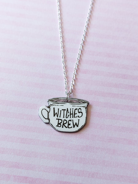 pink witchcraft necklace - witches brew