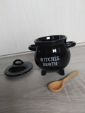 witches broth soup bowl (with broom spoon) 