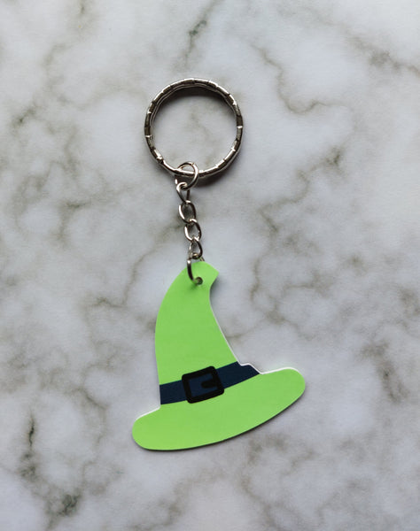 witch hat faux leather drop keyring (glow in the dark!) 