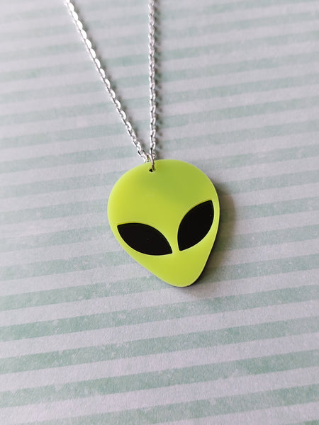 neon alien necklace - yellow 