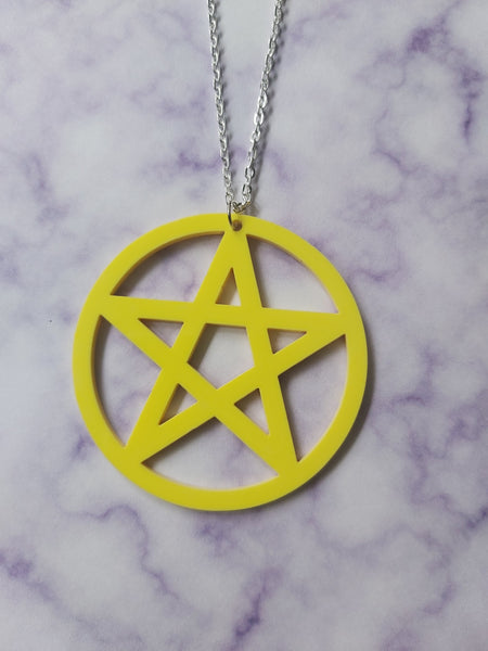 pentagram necklace - yellow 
