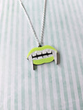 vampire fang necklace - yellow 