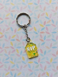 RIP Glitter Gravestone Keyring | Spooky Halloween Accessory | Gothic Glitter Tombstone Bag Charm